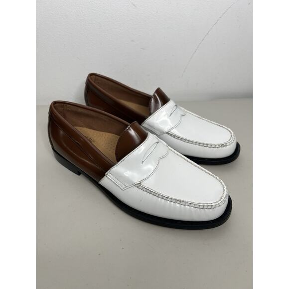 G.H. Bass & Co Weejuns Logan Colorblock Penny Loafer Brown White Men’s Size 8.5 - Picture 1 of 11